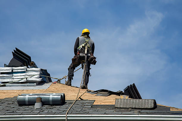 Professional Gutter Installation technician working in Harrisburg, NC